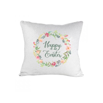 Happy Easter Sequin Pillow